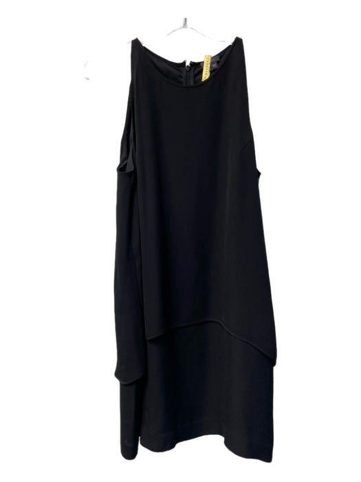 Theory Size 12 Black Sleeveless Round Neck lined Back Zip A line Dress Black / 12