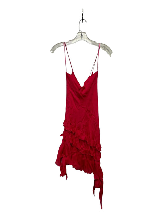 Zara Size XS Magenta Polyester Spaghetti Strap Rose Dress Magenta / XS