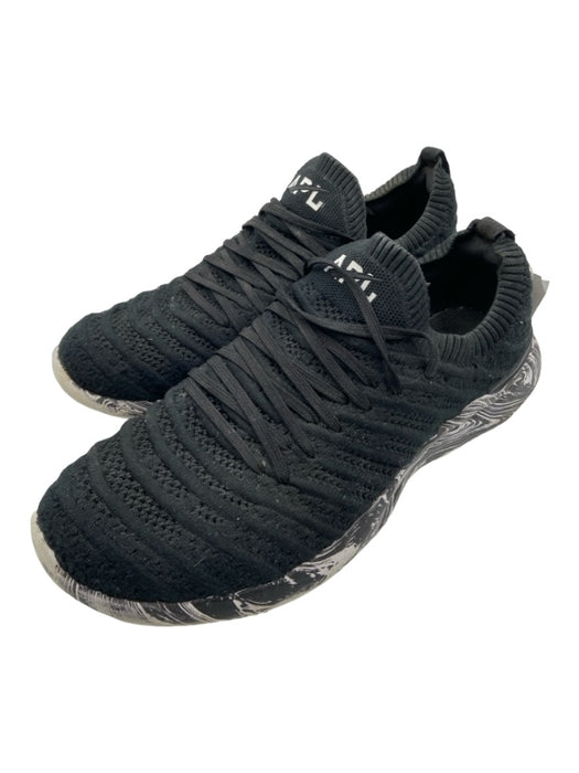 APL Shoe Size 8.5 Black & White Synthetic Solid Sneaker Men's Shoes 8.5