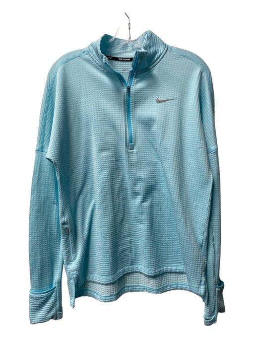 Nike Baby Blue Polyester Waffle 1/4 Zip Thumb Holes Athletic Pullover Baby Blue / M