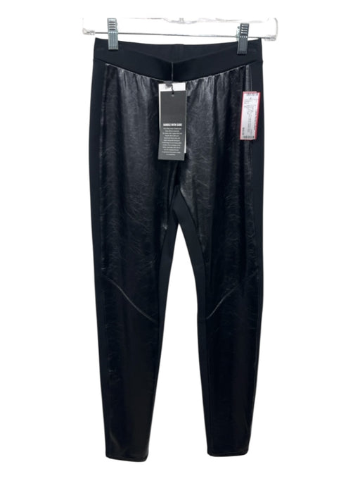 Ruti Size 0 Black PU leather Rayon Blend High Rise Fabric Block Leggings Black / 0