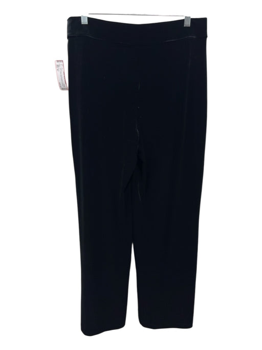 Spanx Size XL Black Polyester Blend Velvet Mid Rise Elastic Waist Straight Pants Black / XL