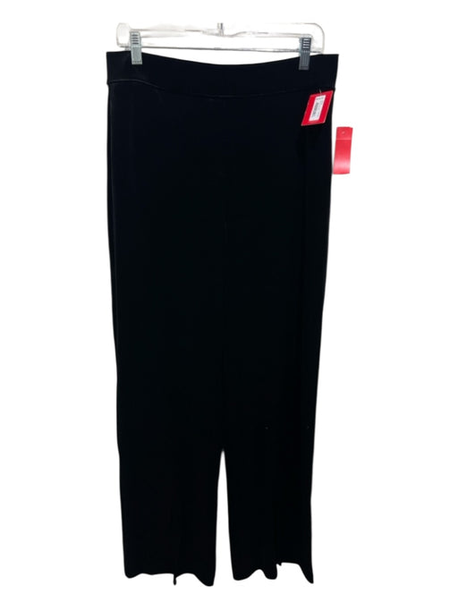 Spanx Size XL Black Polyester Blend Velvet Mid Rise Elastic Waist Straight Pants Black / XL
