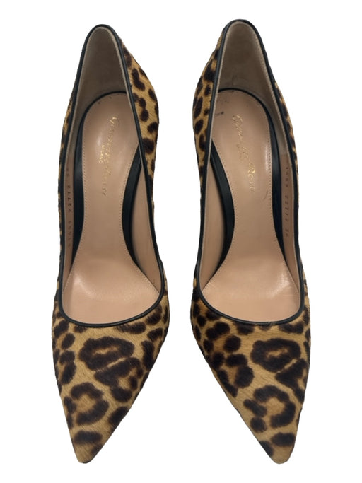 Gianvito Rossi Shoe Size 36 Beige & Brown Ponyhair Cheetah Pointed Toe Pumps Beige & Brown / 36