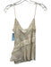 Theory Size P White Silk Blend Spaghetti Strap Paisley Embroidered Overlay Top White / P