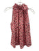Ramy Brook Size XS Pink, White, Red Silk Blend Sleeveless Floral Tie Neck Top Pink, White, Red / XS