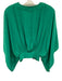 Ramy Brook Size S Green & Light Blue Polyester Batwing Embroidered Detail Top Green & Light Blue / S