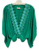 Ramy Brook Size S Green & Light Blue Polyester Batwing Embroidered Detail Top Green & Light Blue / S