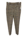 Theory Size 00 Black, White, Yellow Polyester & Wool Mid Rise Gingham Pants Black, White, Yellow / 00