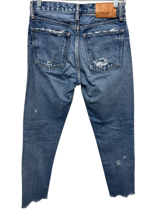 Moussy Vintage Size 26 Dark Wash Cotton High Rise Distressed Skinny Jeans Dark Wash / 26