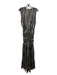 Misa Size S Black & Multi Polyester Knot Detail Sleeveless Metallic Midi Dress Black & Multi / S