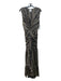 Misa Size S Black & Multi Polyester Knot Detail Sleeveless Metallic Midi Dress Black & Multi / S