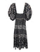 Sea New York Size M Navy blue & Cream Cotton Keyhole Front Botanical Midi Dress Navy blue & Cream / M