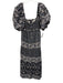 Sea New York Size M Navy blue & Cream Cotton Keyhole Front Botanical Midi Dress Navy blue & Cream / M