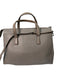 Tumi Gray Leather Top Zipper Silver Hardware Double Top Handle Bag Gray / L