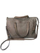 Tumi Gray Leather Top Zipper Silver Hardware Double Top Handle Bag Gray / L
