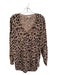 Joie Size M Tan, Black & Brown Nylon Blend V Neck Leapord Long Sleeve Top Tan, Black & Brown / M