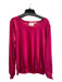 Maeve Size S Hot pink Polyester Round Neck Long Sleeve Velvet Pull Over Top Hot pink / S