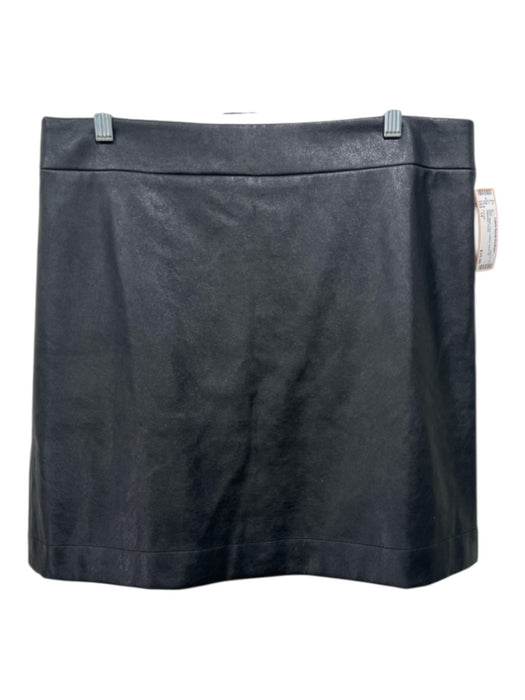 J Crew Size 14 Black Faux Leather Back Zip Skirt Black / 14