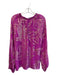 Lily Pulitzer Size Large Purple & Gold Silk Metallic Thread Ruffle Collar Top Purple & Gold / Large