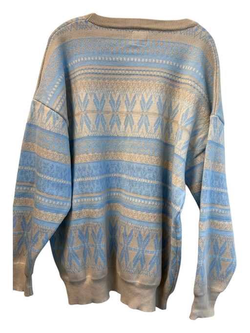 Sunkissed Coconut Size S/M Blue & Gray Cotton Blend Crew Neck Oversize Sweater Blue & Gray / S/M
