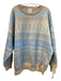 Sunkissed Coconut Size S/M Blue & Gray Cotton Blend Crew Neck Oversize Sweater Blue & Gray / S/M