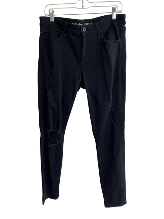 Articles of Society Size 31 Black Cotton Blend Mid Rise Zip Fly distressed Jeans Black / 31