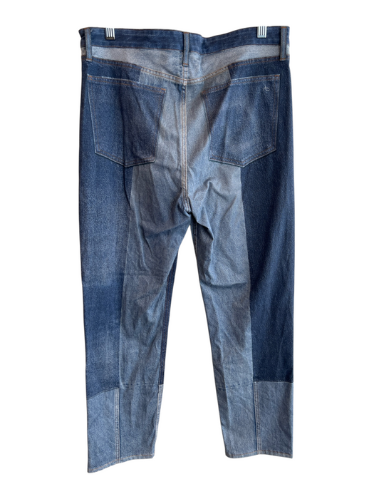 Rag & Bone Size 36 Medium Wash Cotton Blend High Rise Colorblock Zip Fly Jeans Medium Wash / 36