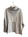 Varley Size M Ivory Cotton Blend Turtle Neck Long Sleeve Drawstring Sweatshirt Ivory / M