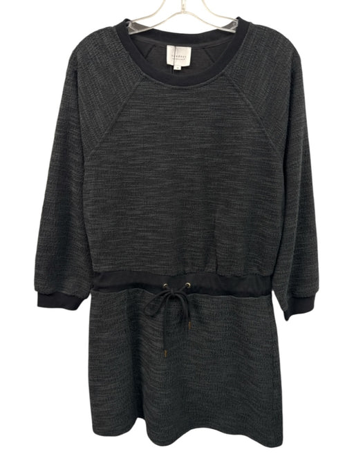 Sundays Size M Charcoal Gray & Black Polyester Blend Heathered Mini Dress Charcoal Gray & Black / M