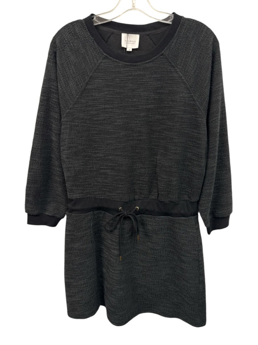 Sundays Size M Charcoal Gray & Black Polyester Blend Heathered Mini Dress Charcoal Gray & Black / M