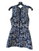 Alice + Olivia Size 2 Silver Blue Black Polyester Blend V Neck Sleeveless Dress Silver Blue Black / 2