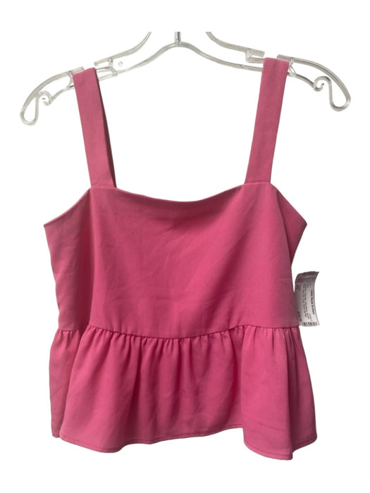 Crosby Size XS Hot pink Polyester Sleeveless Square Neck Back Zip Crop Top Hot pink / XS