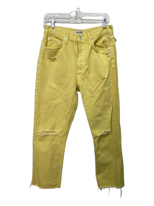 Agolde Size 29 Yellow Cotton Zip Fly Distressed Jeans Yellow / 29