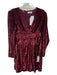A.L.C. Size 8 Burgundy Red Nylon Sequined Shoulder Pads Back Zip Dress Burgundy Red / 8