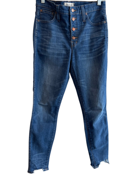 Madewell Size 28 Medium dark wash Cotton Button Fly High Rise Whiskering Jeans Medium dark wash / 28