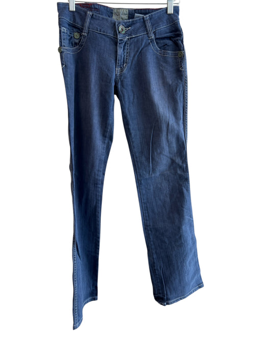Marlow Size 27 Dark Wash Cotton Low Rise Zip Fly Flare Embroidered Jeans Dark Wash / 27