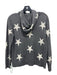 Central Park West Size S Gray & White Cashmere Stars Hood Sweater Gray & White / S