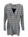 Zara Size S Gray & Black Plaid V Neck Jeweled Buttons Long Sleeve Dress Gray & Black / S