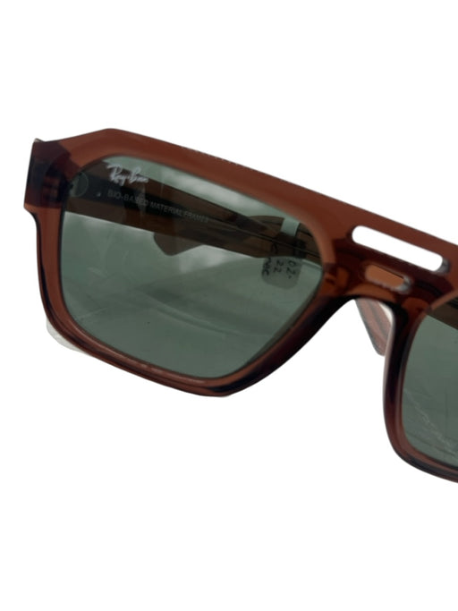 Ray Ban Dark Brown Bio Based Material Rectangle Aviator Sunglasses Dark Brown