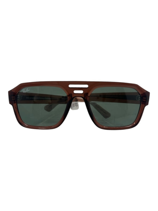 Ray Ban Dark Brown Bio Based Material Rectangle Aviator Sunglasses Dark Brown