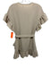 Tularosa Size XS Beige Rayon Blend V Neck Short Sleeve Ruffle Detail Dress Beige / XS