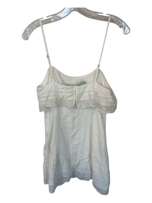 Zara Size S White Cotton Spaghetti Strap Lace Detail Dress White / S