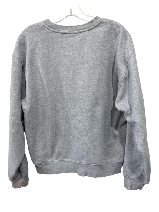 TNA Size L Gray Cotton Blend Heathered Ribbed Hem Pullover Sweatshirt Sweater Gray / L