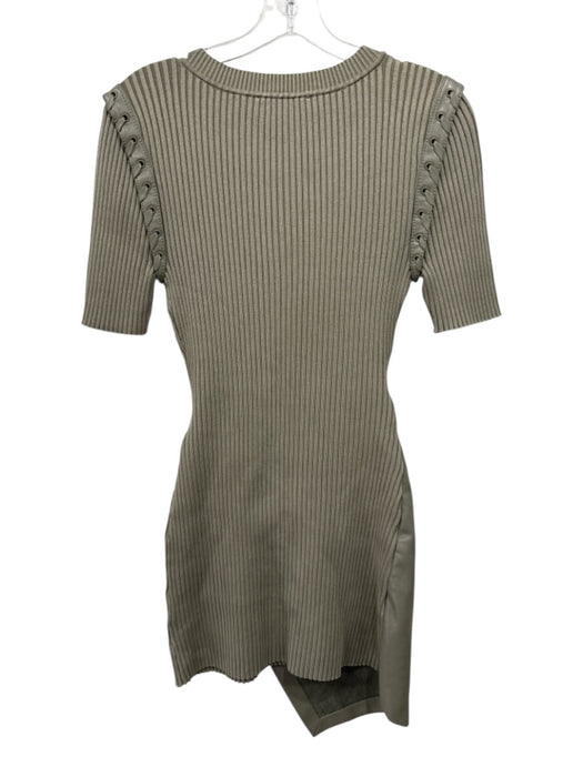 Jonathan Simkhai Size M Sage green PU Leather & Lyocell Blend Ribbed Dress Sage green / M