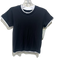 Daily Drills Size XS/S Black & White Cotton Blend Ribbed Knit Short Sleeve Top Black & White / XS/S
