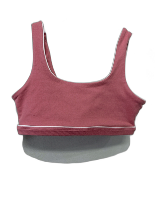 Set Active Size S Pink & White Polyester Blend Contrast Trim Athletic Set Pink & White / S