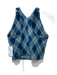 Beyond Yoga Size XS Mixed Blues Polyester Blend Argyle High Neck Athletic Set Mixed Blues / XS