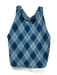 Beyond Yoga Size XS Mixed Blues Polyester Blend Argyle High Neck Athletic Set Mixed Blues / XS