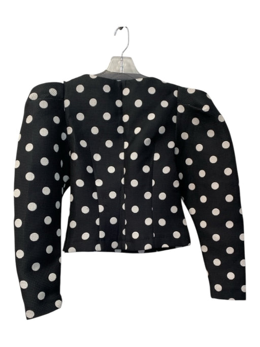 Rohe Size 34 Black & White Polyester Polka Dots Sweetheart Neckline Side Zip Top Black & White / 34